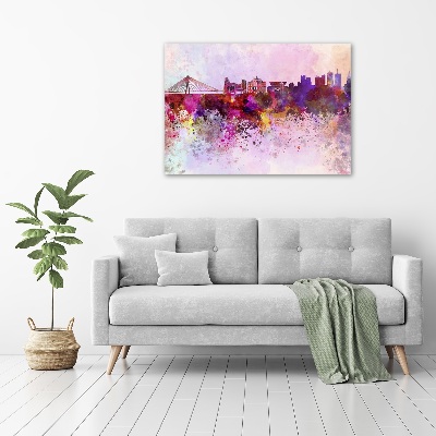 Cuadro canvas con impresión uv duradera horizontal Varsovia colorida