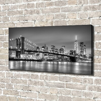 Cuadro canvas moderno de gran formato horizontal Puente de Brooklyn