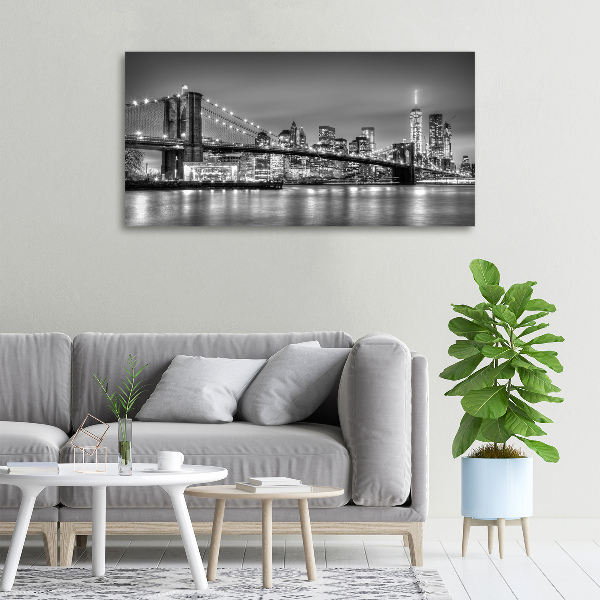 Cuadro canvas moderno de gran formato horizontal Puente de Brooklyn