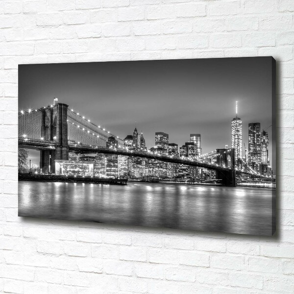 Cuadro canvas moderno de gran formato horizontal Puente de Brooklyn