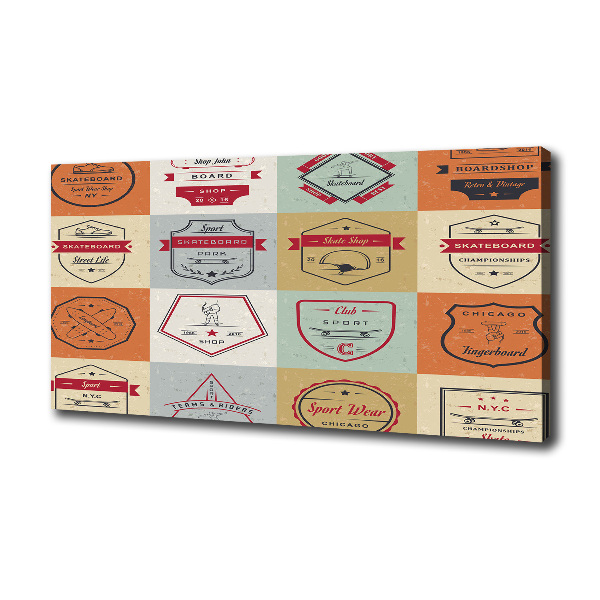 Cuadro canvas con impresión uv duradera horizontal Señales de patineta