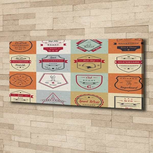 Cuadro canvas con impresión uv duradera horizontal Señales de patineta