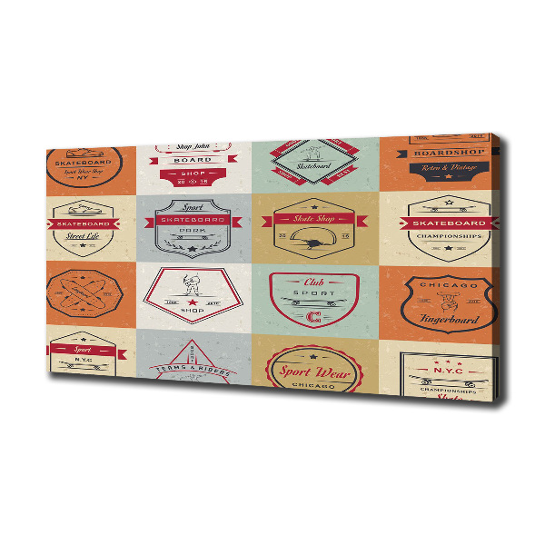 Cuadro canvas con impresión uv duradera horizontal Señales de patineta