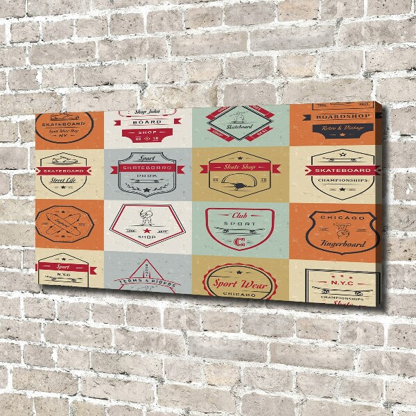 Cuadro canvas con impresión uv duradera horizontal Señales de patineta