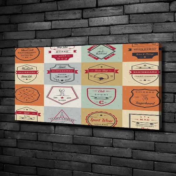 Cuadro canvas con impresión uv duradera horizontal Señales de patineta