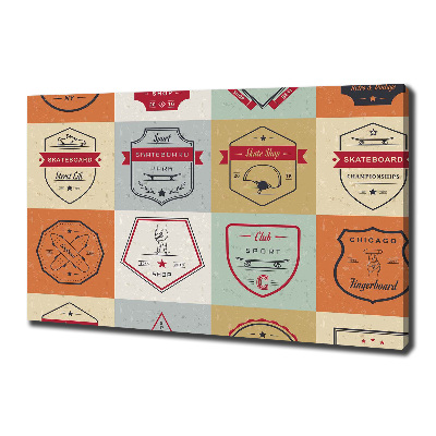 Cuadro canvas con impresión uv duradera horizontal Señales de patineta