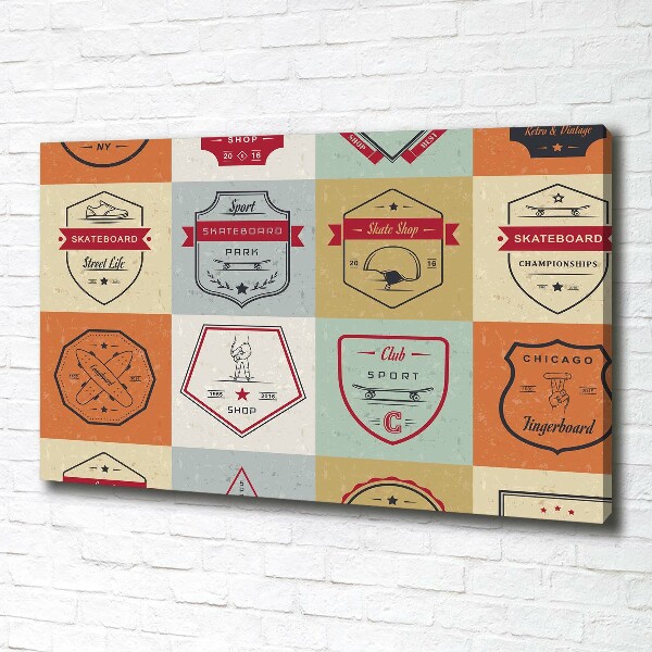 Cuadro canvas con impresión uv duradera horizontal Señales de patineta