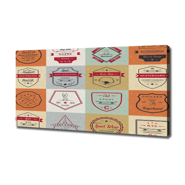 Cuadro canvas con impresión uv duradera horizontal Señales de patineta