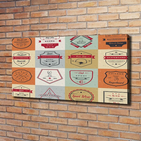 Cuadro canvas con impresión uv duradera horizontal Señales de patineta