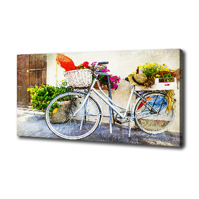 Fotocuadro en lienzo de alta calidad horizontal Bicicleta blanca