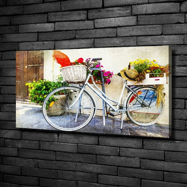 Fotocuadro en lienzo de alta calidad horizontal Bicicleta blanca