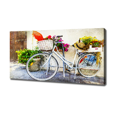 Fotocuadro en lienzo de alta calidad horizontal Bicicleta blanca