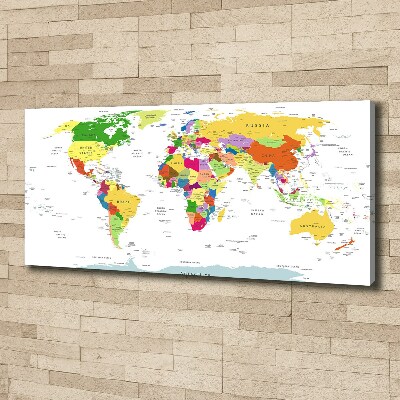 Foto en lienzo con acabado profesional horizontal Mapa del mundo