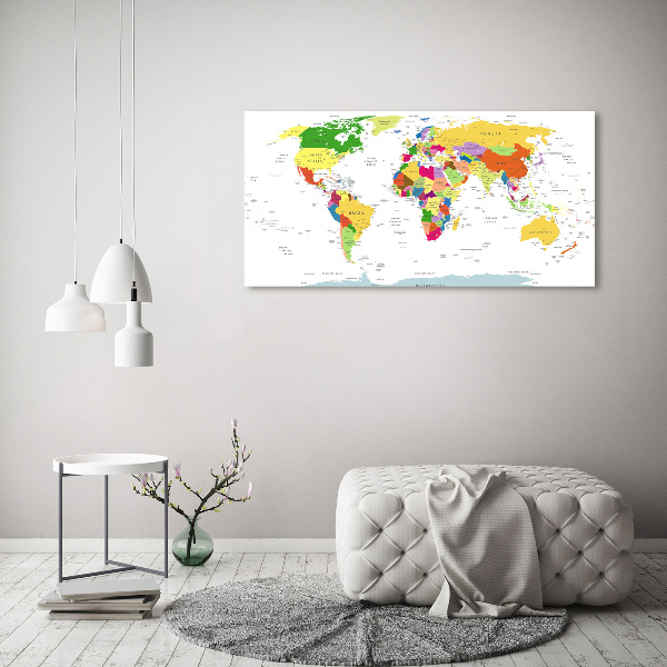 Foto en lienzo con acabado profesional horizontal Mapa del mundo