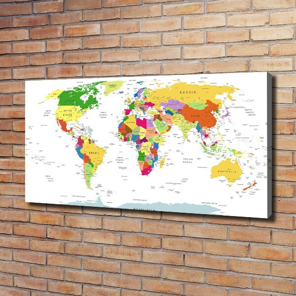 Foto en lienzo con acabado profesional horizontal Mapa del mundo