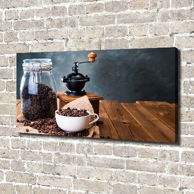 Cuadro canvas moderno de gran formato horizontal Molinillo de café