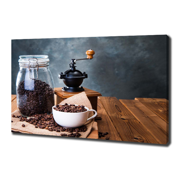 Cuadro canvas moderno de gran formato horizontal Molinillo de café