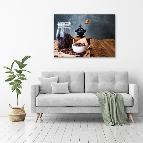 Cuadro canvas moderno de gran formato horizontal Molinillo de café