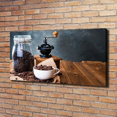 Cuadro canvas moderno de gran formato horizontal Molinillo de café