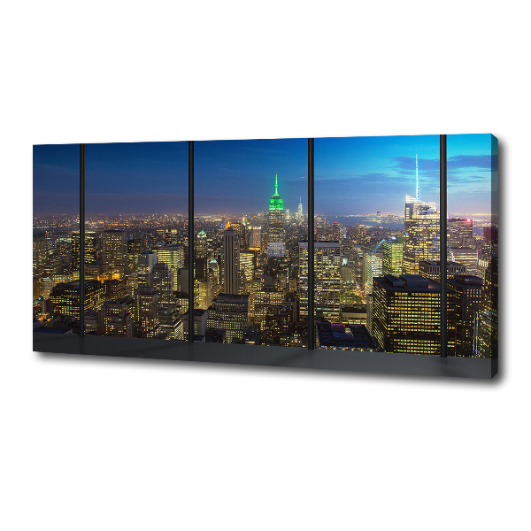 Cuadro canvas con impresión uv duradera horizontal Nueva York de noche