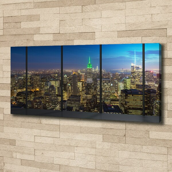 Cuadro canvas con impresión uv duradera horizontal Nueva York de noche