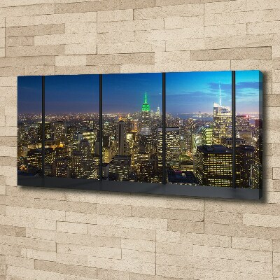 Cuadro canvas con impresión uv duradera horizontal Nueva York de noche