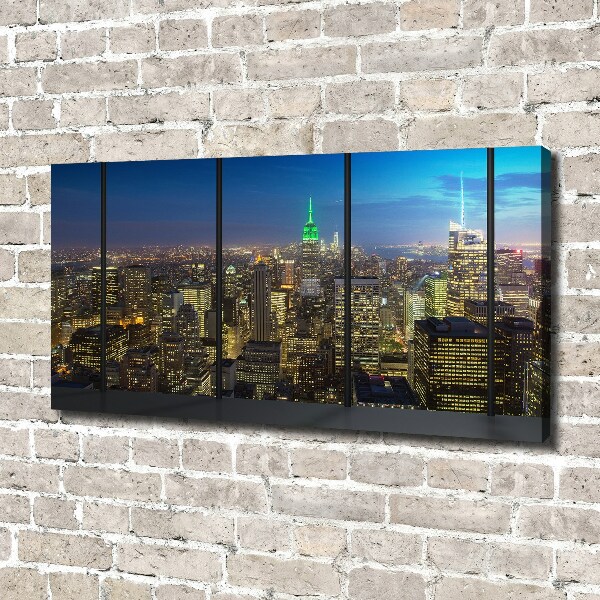 Cuadro canvas con impresión uv duradera horizontal Nueva York de noche