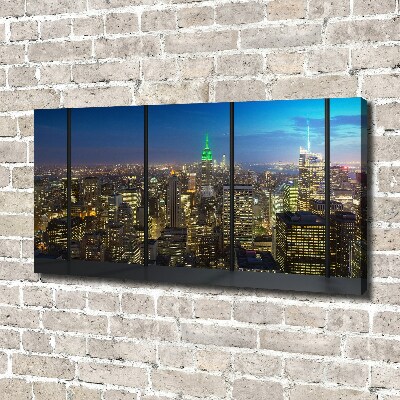 Cuadro canvas con impresión uv duradera horizontal Nueva York de noche