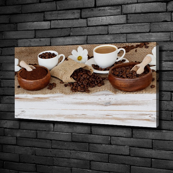 Fotocuadro en lienzo de alta calidad horizontal Una taza de café