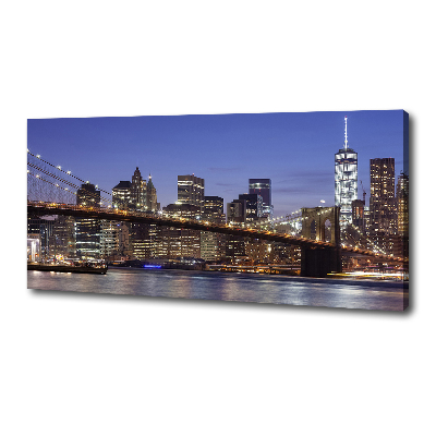 Cuadro canvas moderno de gran formato horizontal Manhattan de noche