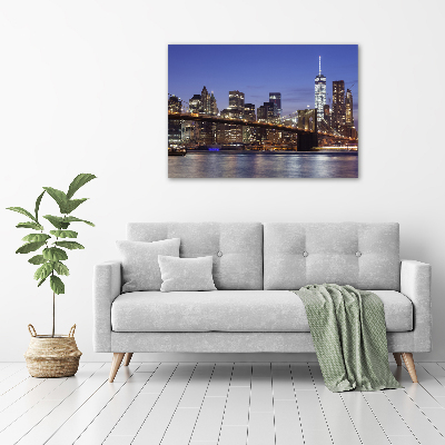 Cuadro canvas moderno de gran formato horizontal Manhattan de noche