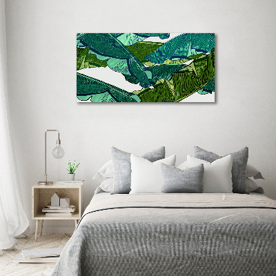 Cuadro canvas con impresión uv duradera horizontal hojas de plátano