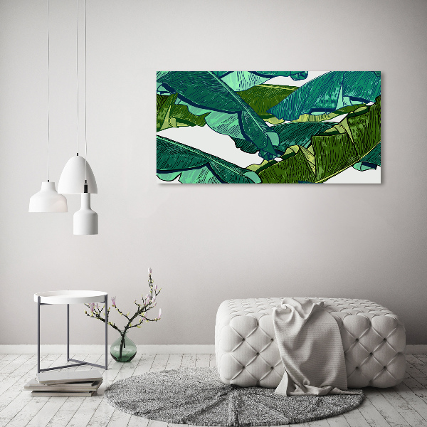 Cuadro canvas con impresión uv duradera horizontal hojas de plátano