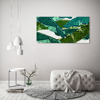 Cuadro canvas con impresión uv duradera horizontal hojas de plátano