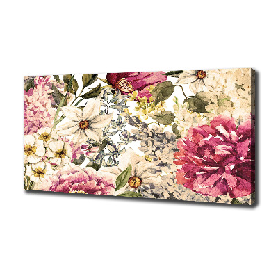 Cuadro canvas moderno de gran formato horizontal Patrón floral