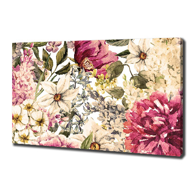 Cuadro canvas moderno de gran formato horizontal Patrón floral
