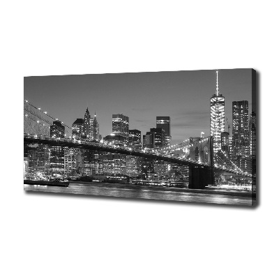 Cuadro canvas con impresión uv duradera horizontal Manhattan de noche