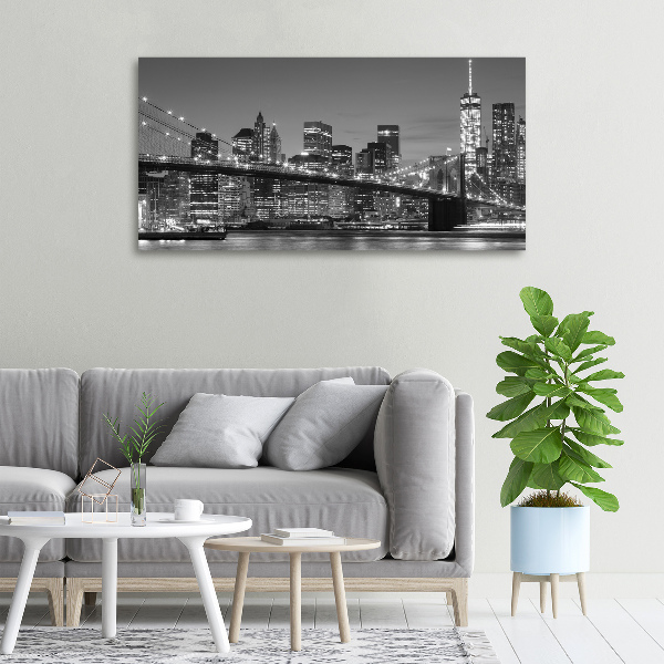 Cuadro canvas con impresión uv duradera horizontal Manhattan de noche
