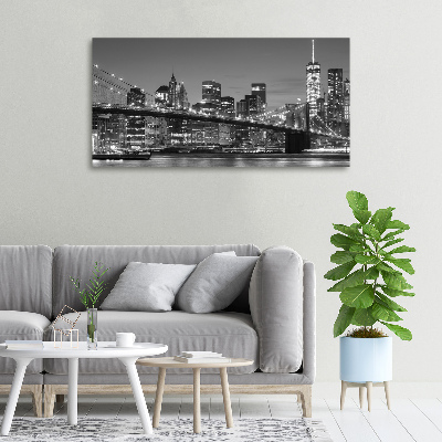 Cuadro canvas con impresión uv duradera horizontal Manhattan de noche