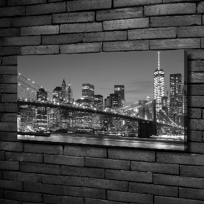 Cuadro canvas con impresión uv duradera horizontal Manhattan de noche