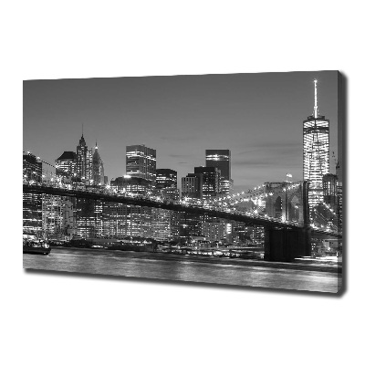 Cuadro canvas con impresión uv duradera horizontal Manhattan de noche