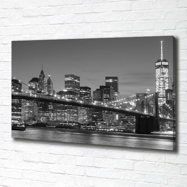 Cuadro canvas con impresión uv duradera horizontal Manhattan de noche