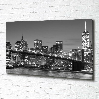 Cuadro canvas con impresión uv duradera horizontal Manhattan de noche