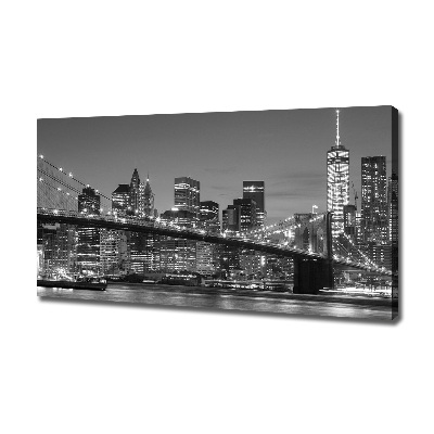 Cuadro canvas con impresión uv duradera horizontal Manhattan de noche
