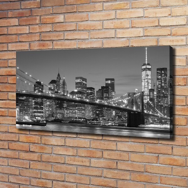 Cuadro canvas con impresión uv duradera horizontal Manhattan de noche