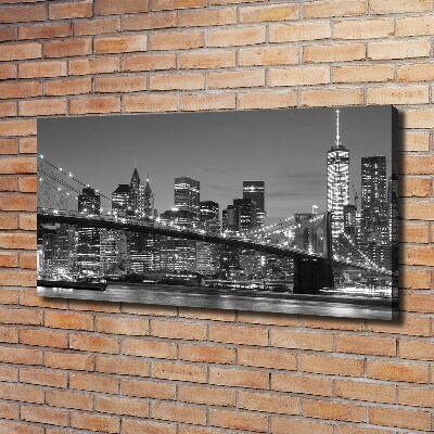 Cuadro canvas con impresión uv duradera horizontal Manhattan de noche