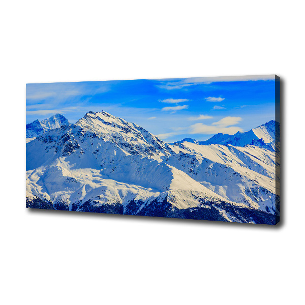 Cuadro canvas moderno de gran formato horizontal Los Alpes en invierno