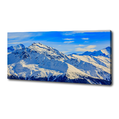Cuadro canvas moderno de gran formato horizontal Los Alpes en invierno