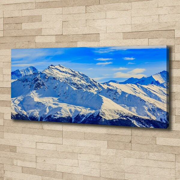 Cuadro canvas moderno de gran formato horizontal Los Alpes en invierno