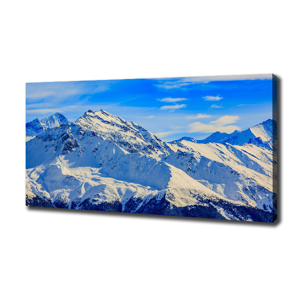 Cuadro canvas moderno de gran formato horizontal Los Alpes en invierno